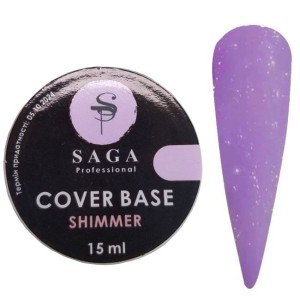 Камуфлююча база Saga Cover Base Shimmer №3 (ніжний фіолетовий з шиммером) 15 мл